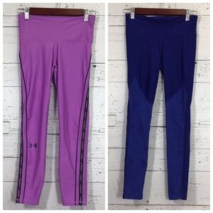 Under Armour Tights Leggings Women’s Size Small Lot of 2 Purple Blue​​​